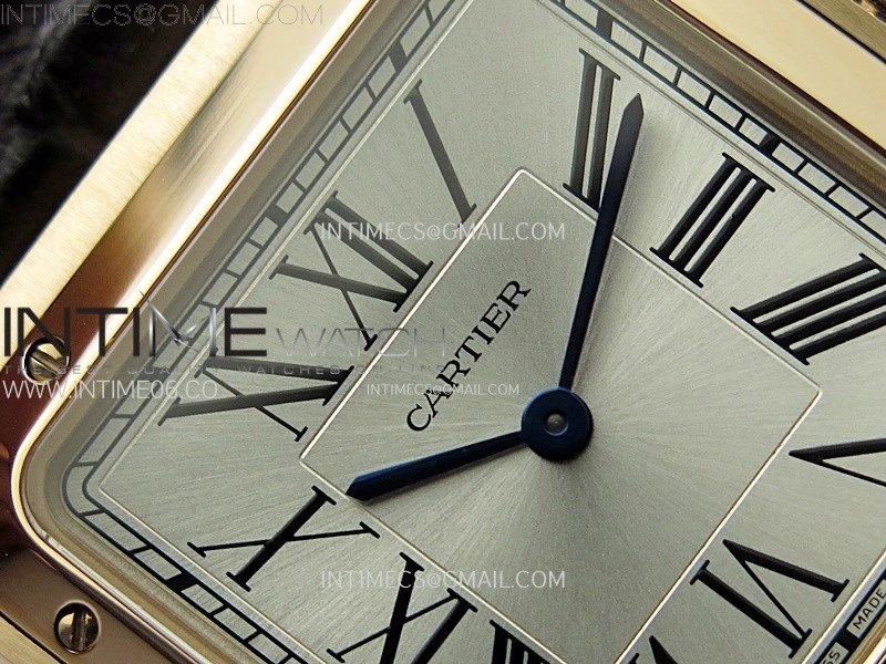 Santos Dumont 43.5mm RG F1F Best Edition Silver Dial on Brown Leather Strap Quartz